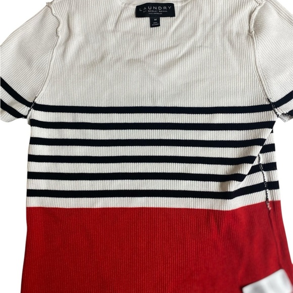 Laundry by Shelli Segal Striped Red and White Top Women Size M - Picture 3 of 5